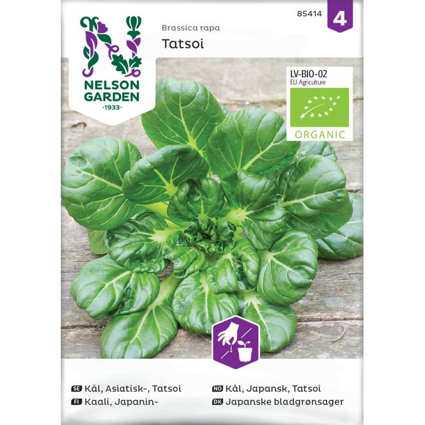 Japanilainen maustevihannes siemen Nelson Garden Tatsoi Organic