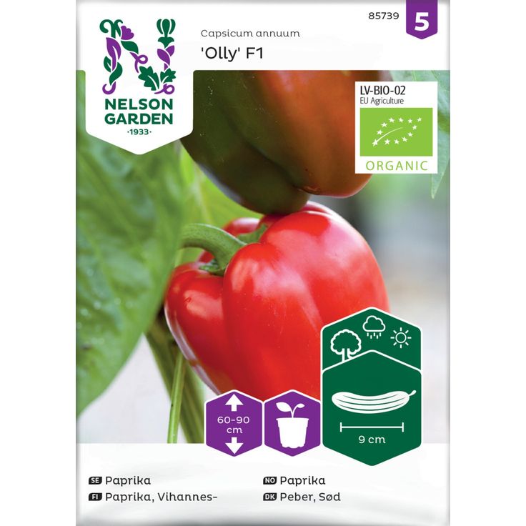 Vihannespaprika siemen Nelson Garden Olly F1 Organic