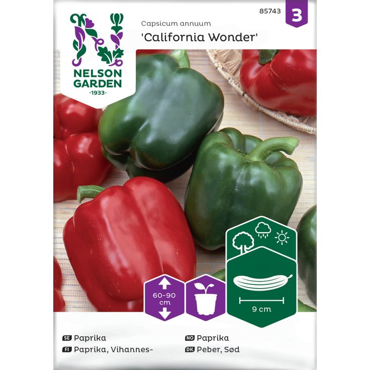 Vihannespaprika siemen Nelson Garden California Wonder