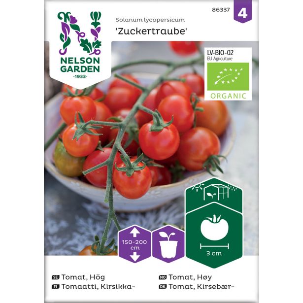 Kirsikkatomaatti siemen Nelson Garden Zuckertraube Organic
