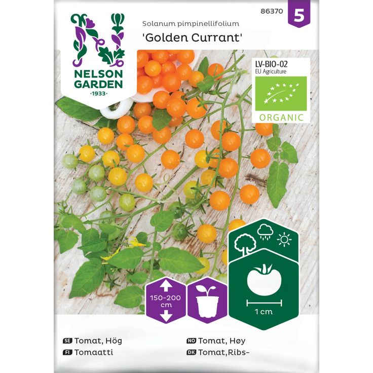 Tomaatti siemen Nelson Garden Golden Currant Organic