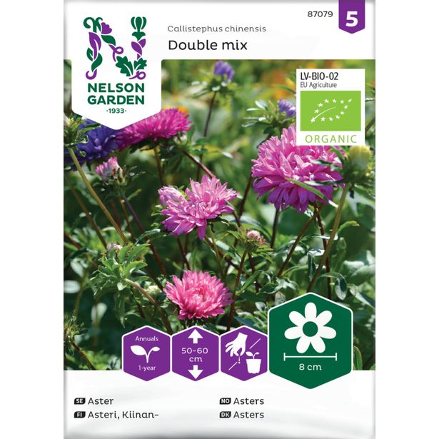 Kiinanasteri siemen Nelson Garden väriseos Organic