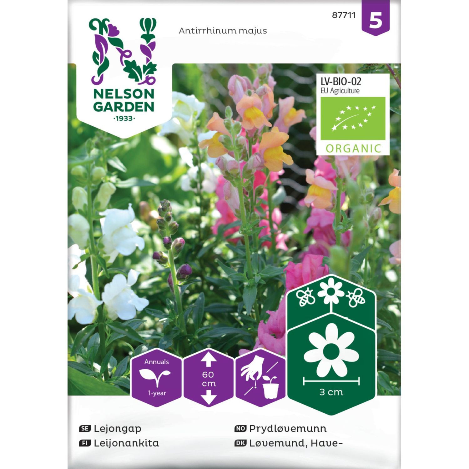 Leijonankita Nelson Garden seos Organic, siemenet