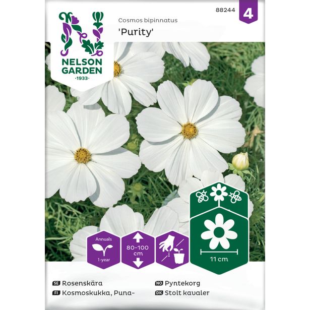 Punakosmoskukka siemen Nelson Garden Purity