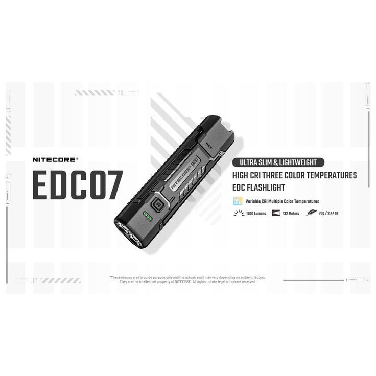 Taskulamppu Nitecore EDC07 1500lm USB-C ladattava