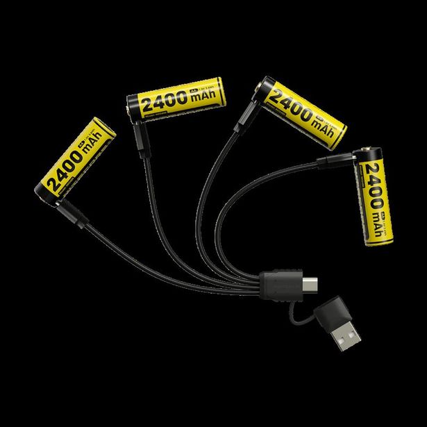 Ladattava AA-akku Nitecore NH2400 2400mAh USB-C 4kpl