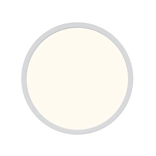 LED-plafondi Nordlux Oja, Ø294mm, 3000/4000K, valkoinen