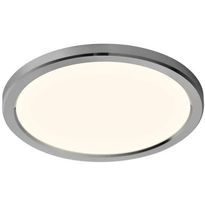 LED-plafondi Nordlux Oja, Ø294mm, IP54, 3000/4000K, kromi