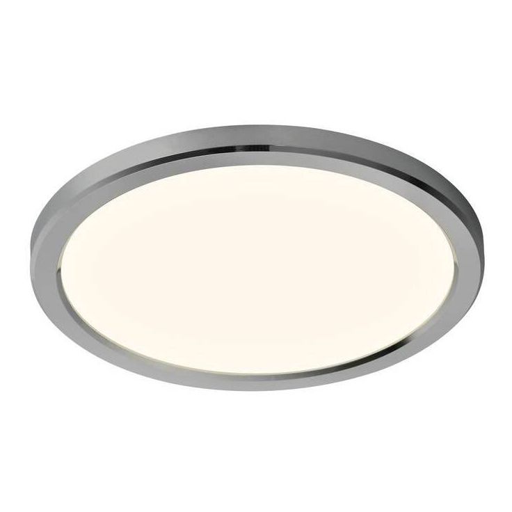 LED-plafondi Nordlux Oja, Ø294mm, IP54, 3000/4000K, kromi