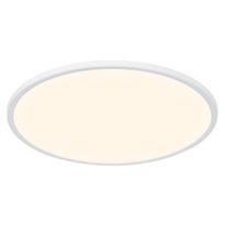 LED-plafondi Nordlux Oja, Ø424mm, 3000/4000K, valkoinen
