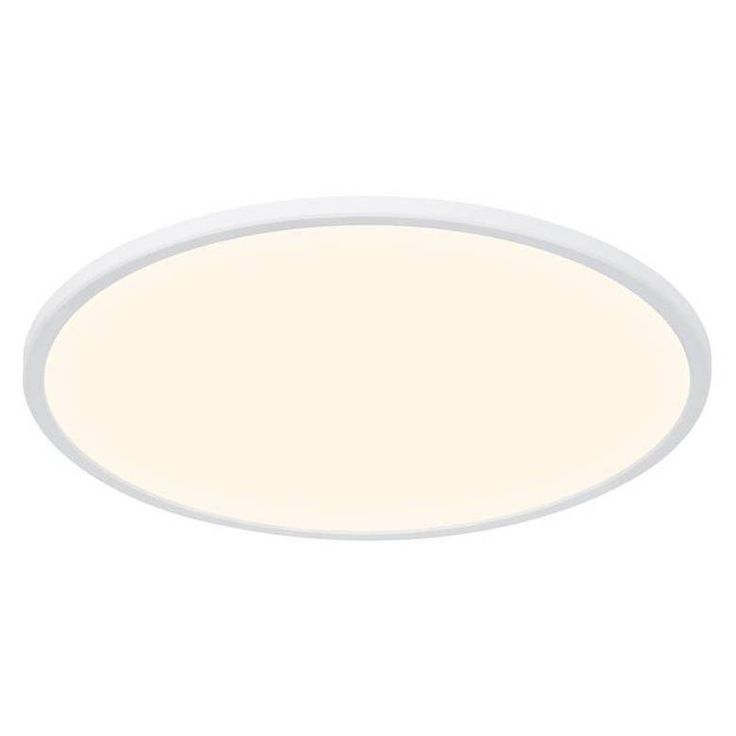 LED-plafondi Nordlux Oja, Ø424mm, 3000/4000K, valkoinen