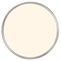 LED-plafondi Nordlux Oja, Ø424mm, 3000/4000K, harjattu nikkeli 