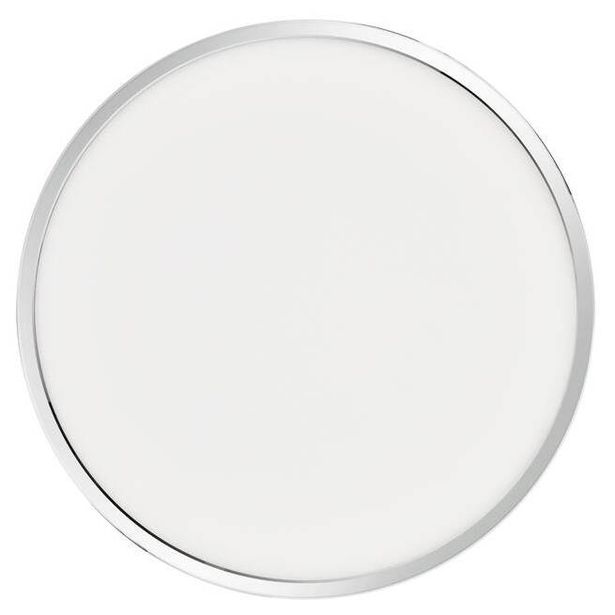 LED-plafondi Nordlux Oja, Ø424mm, IP54, 3000/4000K, kromi