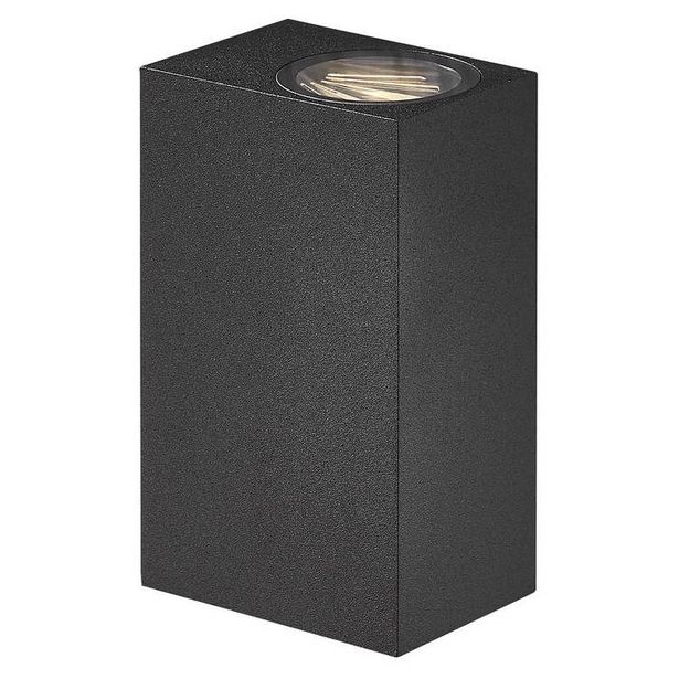 LED-ulkoseinävalaisin Nordlux Asbol Kubi, IP44, musta 