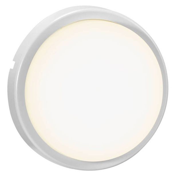 LED-ulkovalaisin Nordlux Cuba Energy Round, Ø175mm, IP54, valkoinen