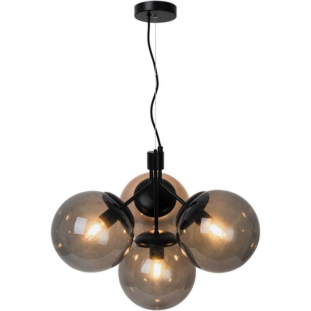 Riippuvalaisin Nordlux Ivona, 4-osainen, Ø542x415mm, musta/savunharmaa