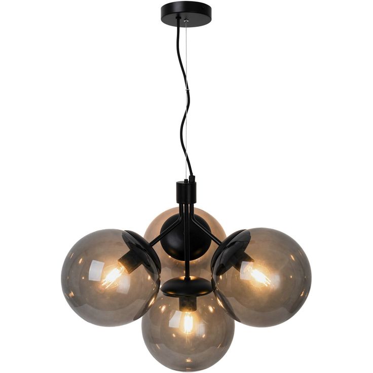 Riippuvalaisin Nordlux Ivona, 4-osainen, Ø542x415mm, musta/savunharmaa