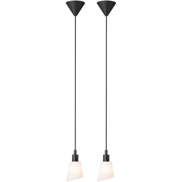 Riippuvalaisin Nordlux Molli, Ø10cm, musta/opaali, 2kpl