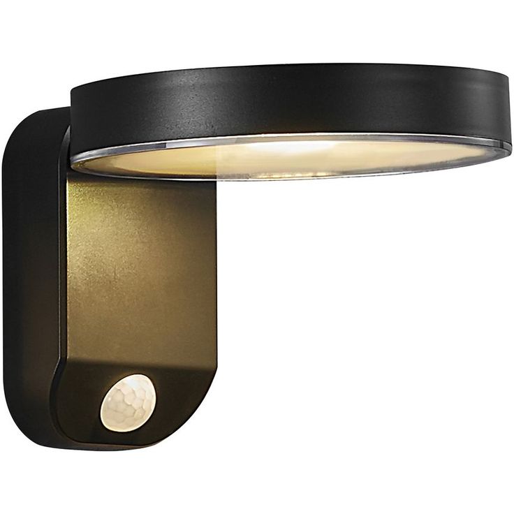 Aurinkokennoseinävalaisin Nordlux Rica Round, liike- ja hämärätunnistimella, IP44, musta