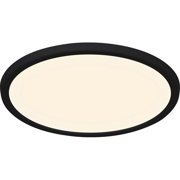 LED-plafondi Nordlux Oja 29, IP54, 3000/4000K, himmennettävä, musta