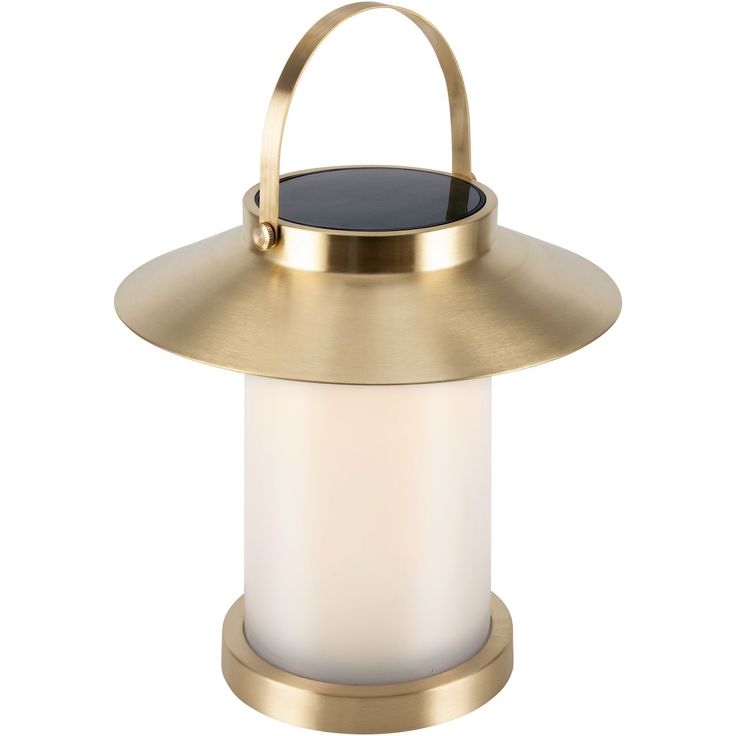 LED-aurinkokennovalaisin Nordlux Temple To Go 30, USB-ladattava, messinki