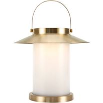 LED-aurinkokennovalaisin Nordlux Temple To Go 35, USB-ladattava, messinki