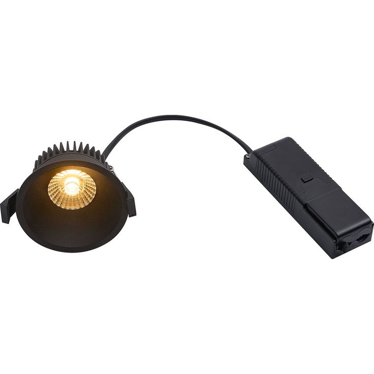 LED-alasvalo Nordlux Albric, IP44, musta