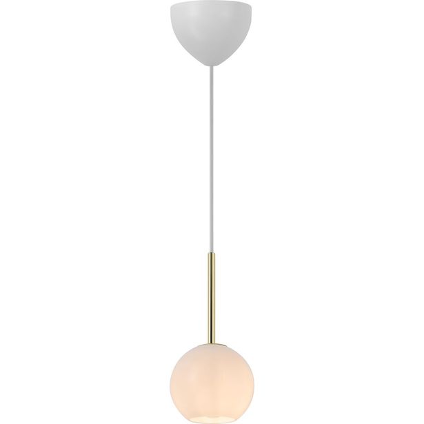 Riippuvalaisin Nordlux Franca, Ø13cm, messinki/opaalivalkoinen