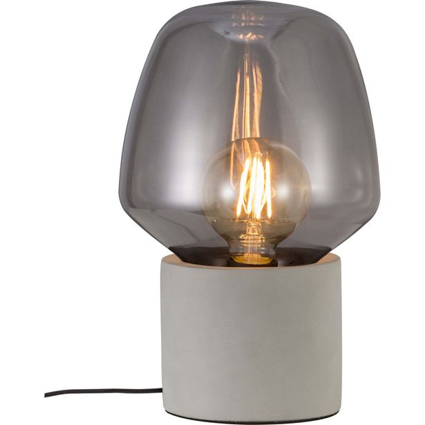Pöytävalaisin Nordlux Christina, ø200x300mm, vaaleanharmaa/savulasi