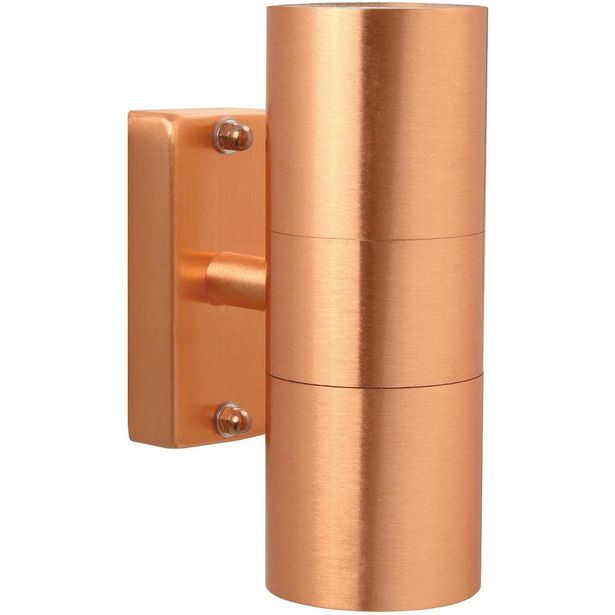 Ulkoseinävalaisin Nordlux Tin, IP54, ylös/alas, kupari