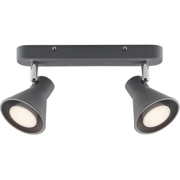 Kattospotti Nordlux Eik, 28,5cm, 2-osainen, mattaharmaa
