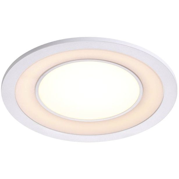 LED-alasvalo Nordlux Clyde 15, Ø14,5cm, 2700K, valkoinen