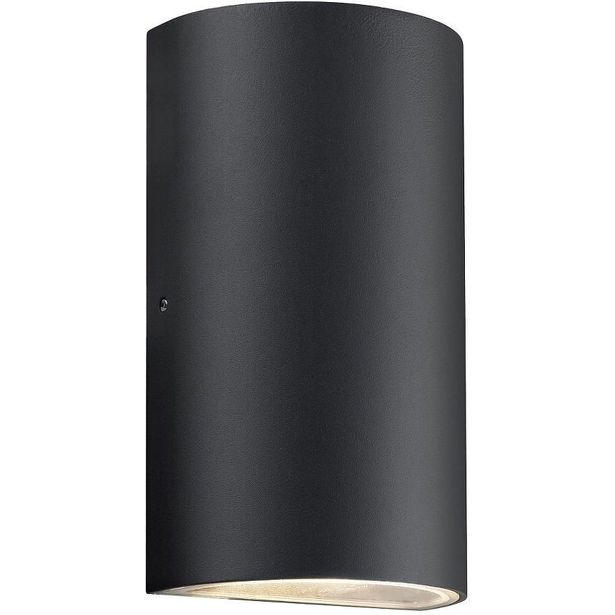 LED-ulkoseinävalaisin Nordlux Rold, ylös/alas, pyöristetty, musta
