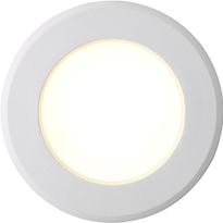 LED-alasvalo Nordlux Birla, ø9,5cm, IP20, himmennettävä, valkoinen