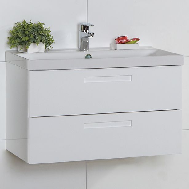 Allaskaappi Noro Relounge 800, kiiltävä valkoinen, 785x415x450mm, Verkkokaupan poistotuote