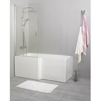 Suihkuseinä kylpyammeelle Noro Fix Trend 80, 810x1500 mm, käännettävä, kirkas lasi
