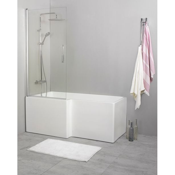 Suihkuseinä kylpyammeelle Noro Fix Trend 80, 810x1500 mm, käännettävä, kirkas lasi