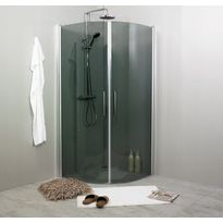Suihkunurkkaus Noro Fix Trend R 99, 900x900x1950 mm, mattahopea, savulasi