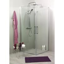 Suihkunurkkaus Noro Fix Trend C 88, 800x800x1950 mm, mattahopea, kirkas lasi