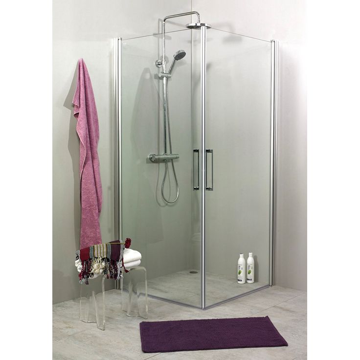 Suihkunurkkaus Noro Fix Trend C 99, 900x900x1950 mm, mattahopea, kirkas lasi