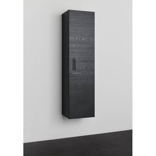 Korkea kaappi Noro Relounge, 400x1555mm, musta puukuvio