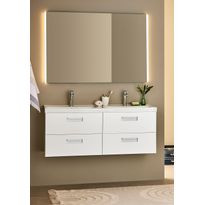 Kaksoisallaskaappi altaalla Noro Relounge, 1220x425mm, valkoinen