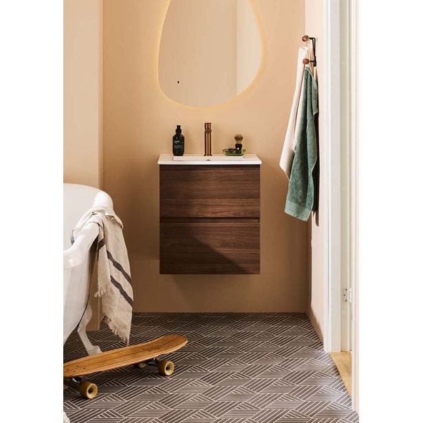 Allaskaappi altaalla Noro Vega, 50 cm, pähkinä