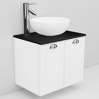 Allaskaappi ja Coast-allas Noro Flexline 8.3, musta taso, 600mm, valkoinen kehysovi