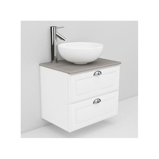 Allaskaappi ja Coast-allas Noro Flexline 13.3, 600mm, marmoritaso, valkoinen kehysovi