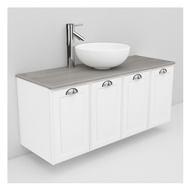 Allaskaappi ja Coast-allas Noro Flexline 125.3, 1200mm, marmoritaso, valkoinen kehysovi