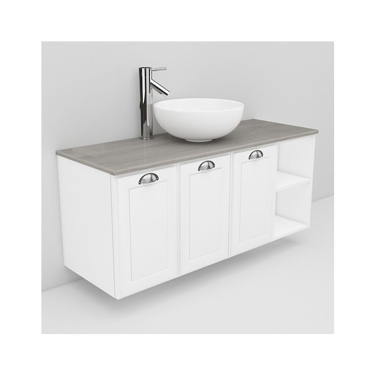 Allaskaappi ja Coast-allas Noro Flexline 133.3, 1200mm, marmoritaso, valkoinen kehysovi