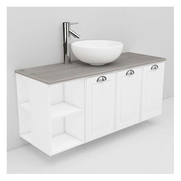 Allaskaappi ja Coast-allas Noro Flexline 141.3, 1200mm, marmoritaso, valkoinen kehysovi