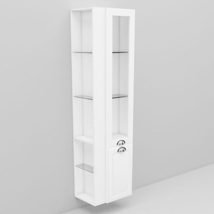 Korkea kaappi Noro Flexline 225.3, 300mm, valkoinen kehysovi