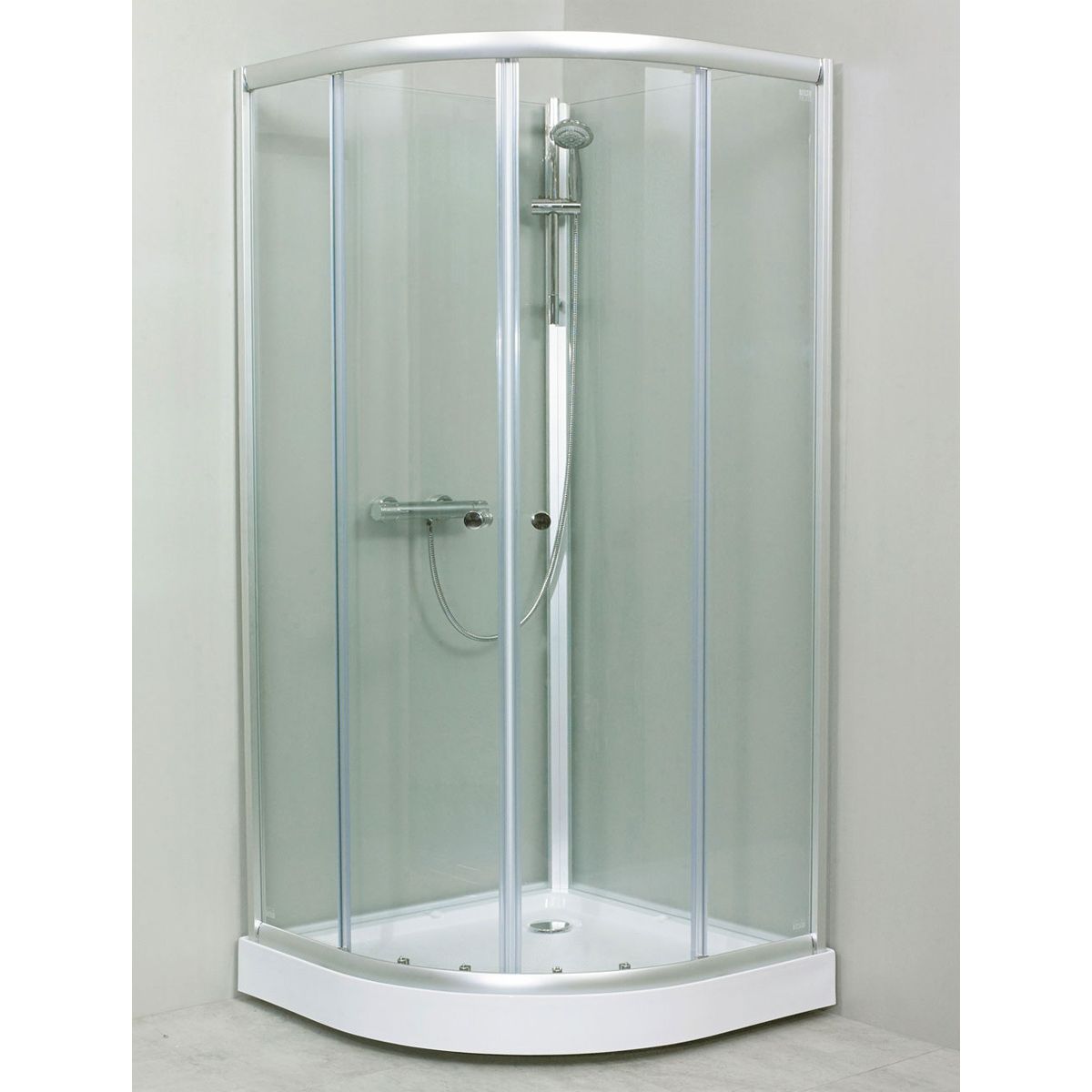 Suihkukaappi Noro Lake 90R, 900x900mm, alumiini/kirkas